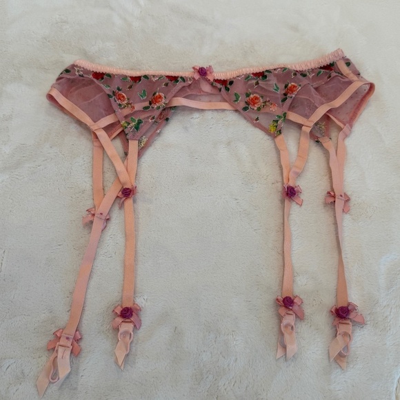 New! For Love & Lemons Eloise Embroidered Floral Dot Garter Belt 31673 - Picture 5 of 13